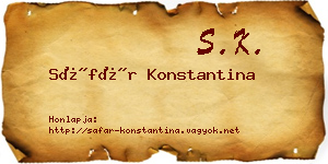 Sáfár Konstantina névjegykártya